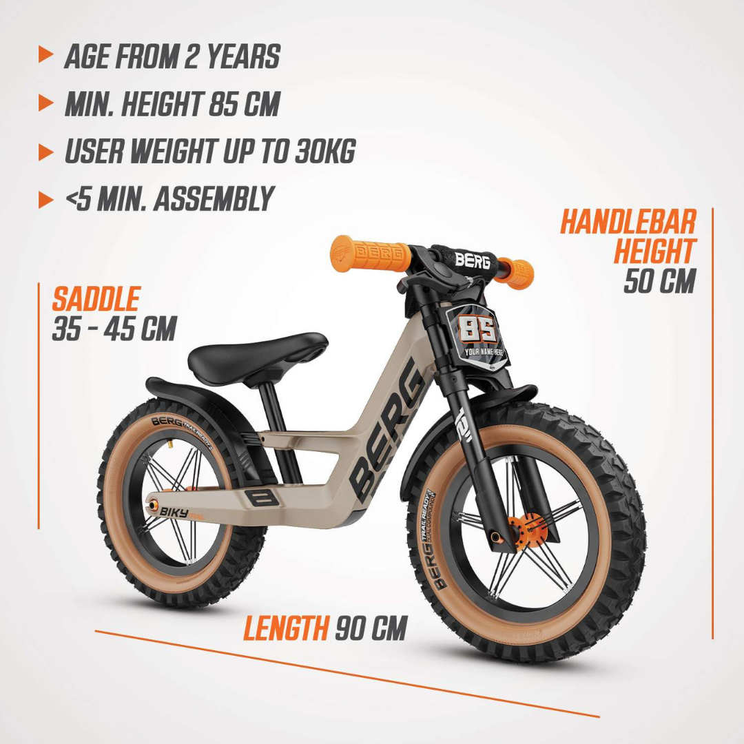 BERG Biky Trail balance bike with Handbrake - Sand