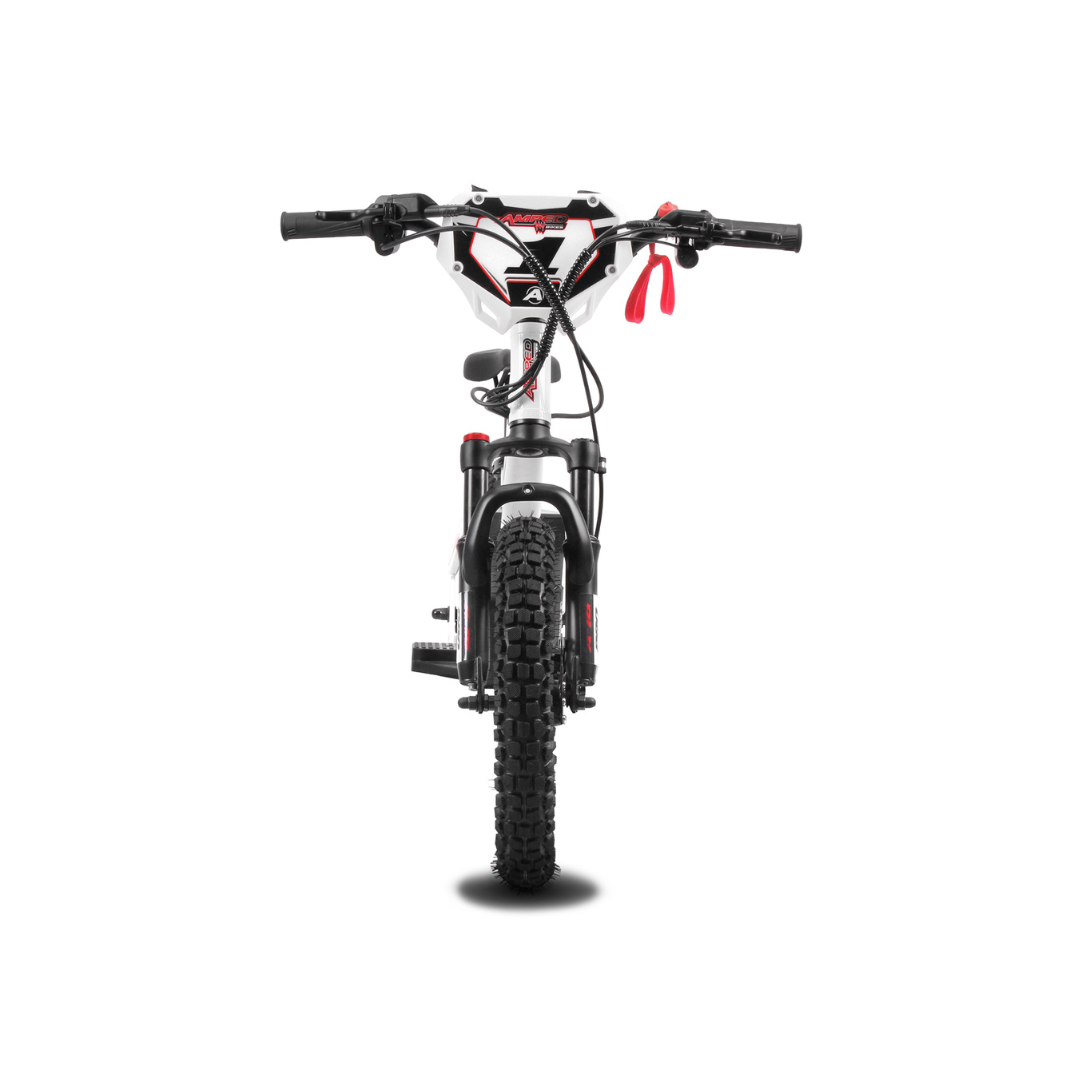 Amped A16 Pro white front view with number board