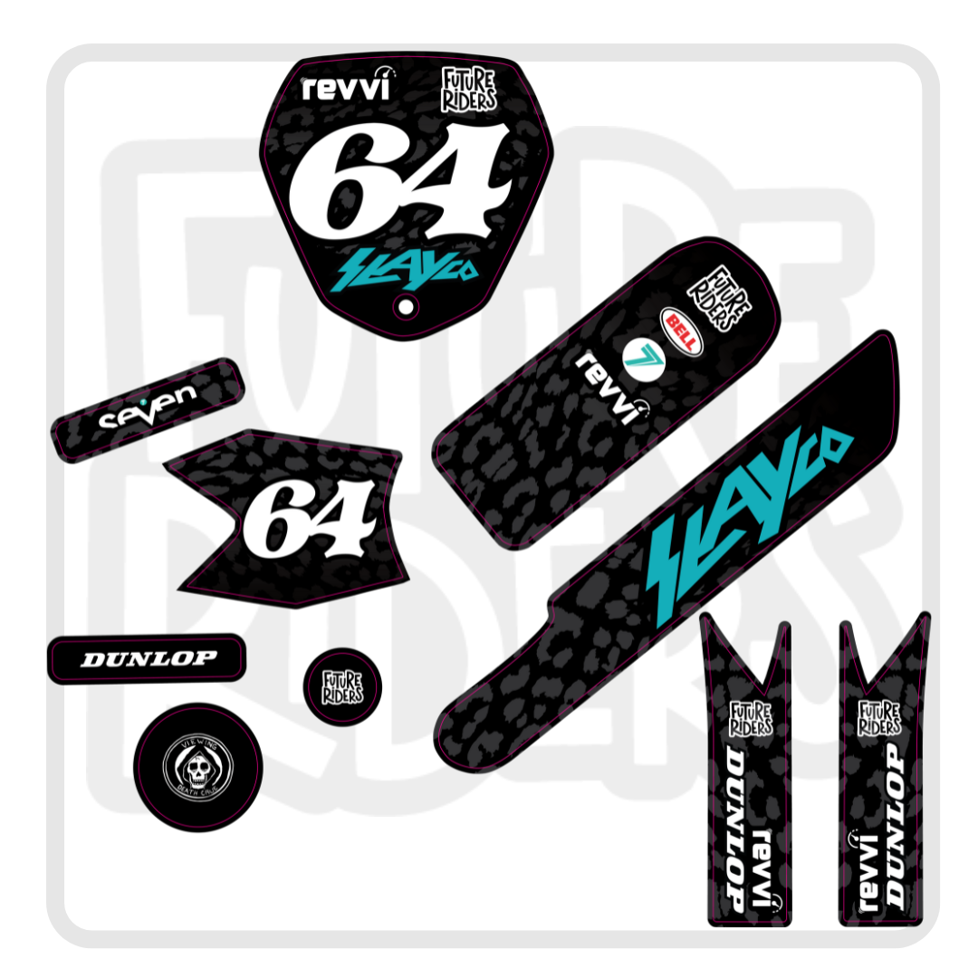 Revvi 12 inch decal kit slayco edition in black