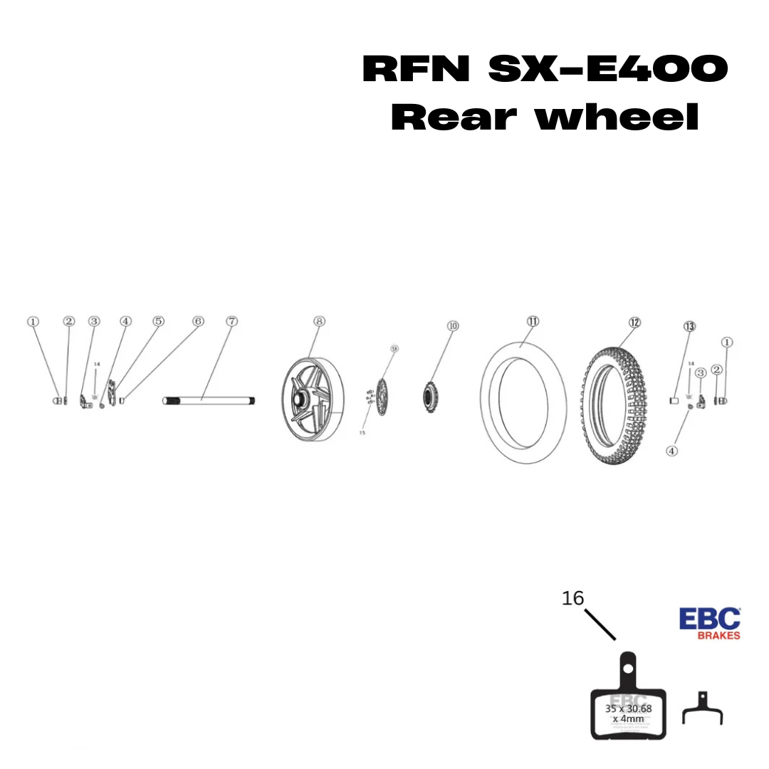 RFN Warrior SX-E400 Rear wheel Parts