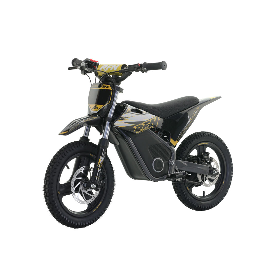 Black electric bike RFN SXE700 with visible branding on a white background