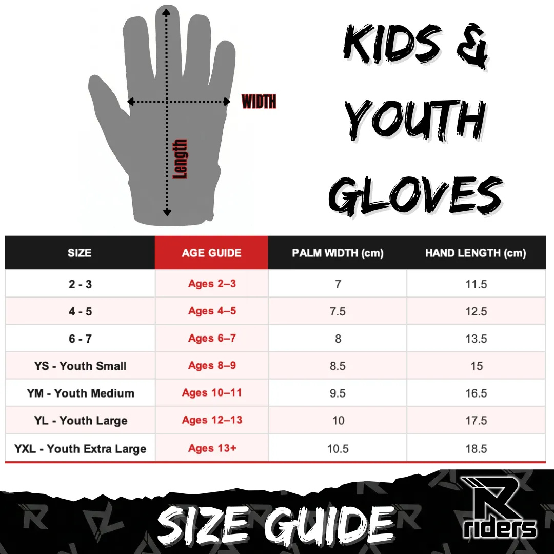R Riders | Kids Bike Gloves - Long Finger