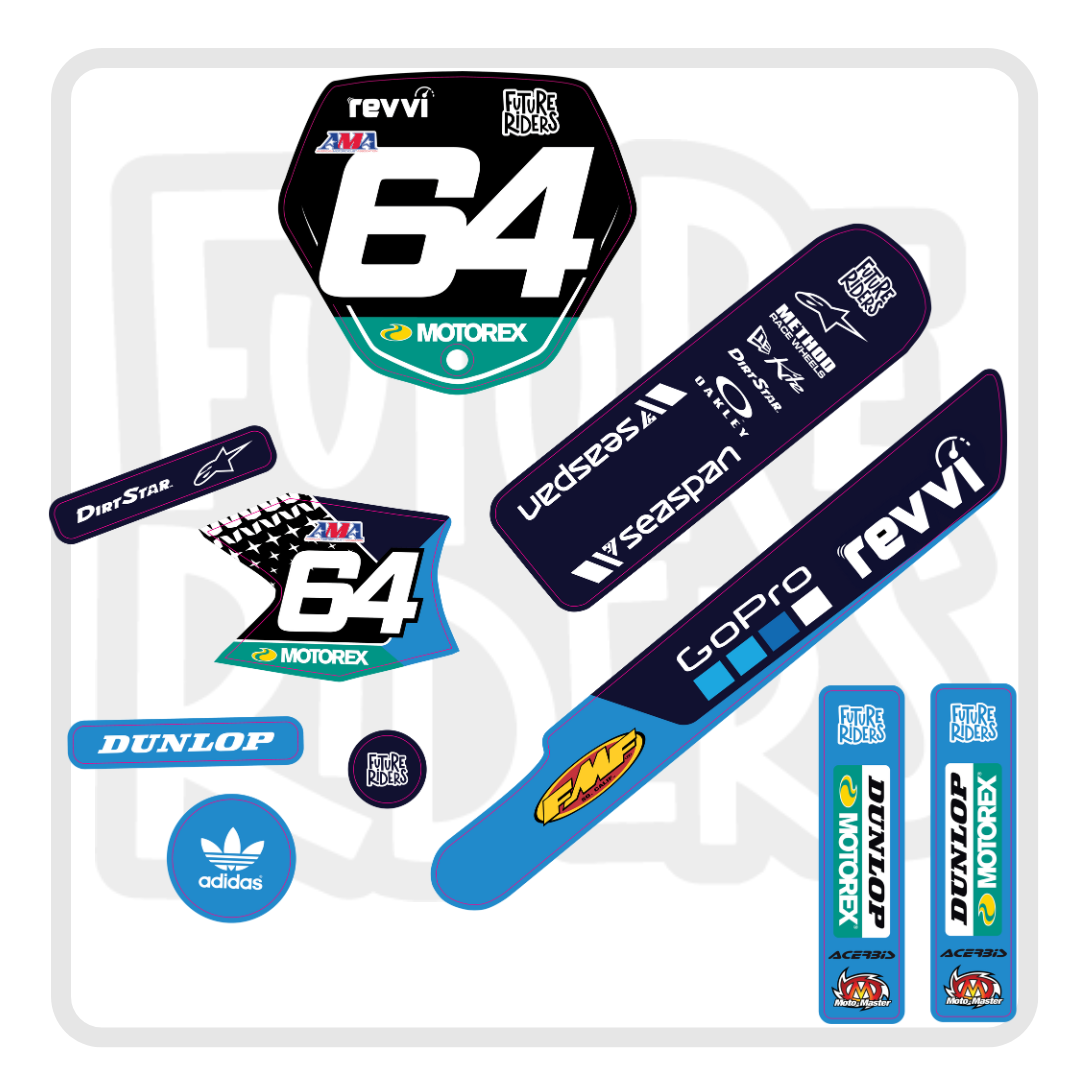revvi 16 inch plus Decal kit go pro edition in blue