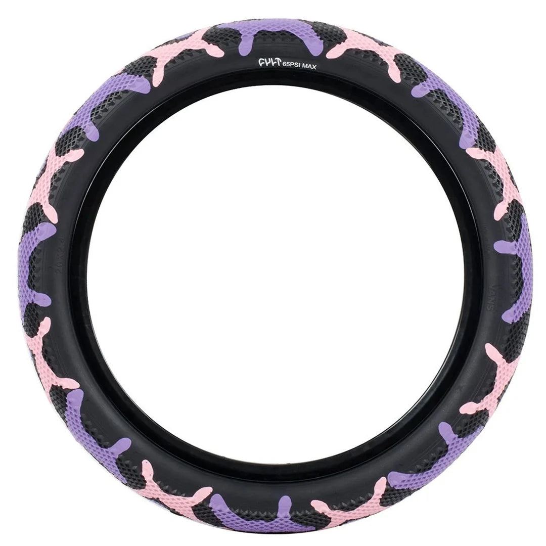 Cult Vans Tyre 16" - Purple Camo With Black Sidewall 2.30"