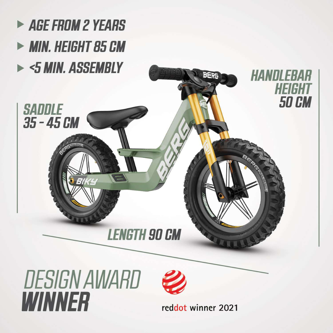 BERG Biky Cross balance bike with Handbrake - Green